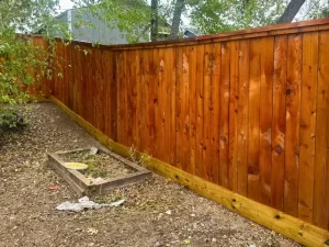 Wood privacy fence creating a secure, private environment